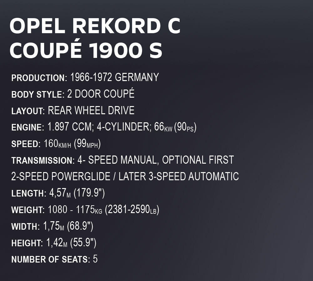COBI 24345 Opel Rekord C Coupe