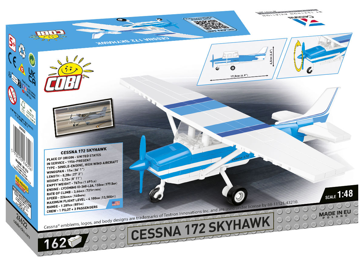 COBI 26622 Cessna 172 Skyhawk-White-Blue