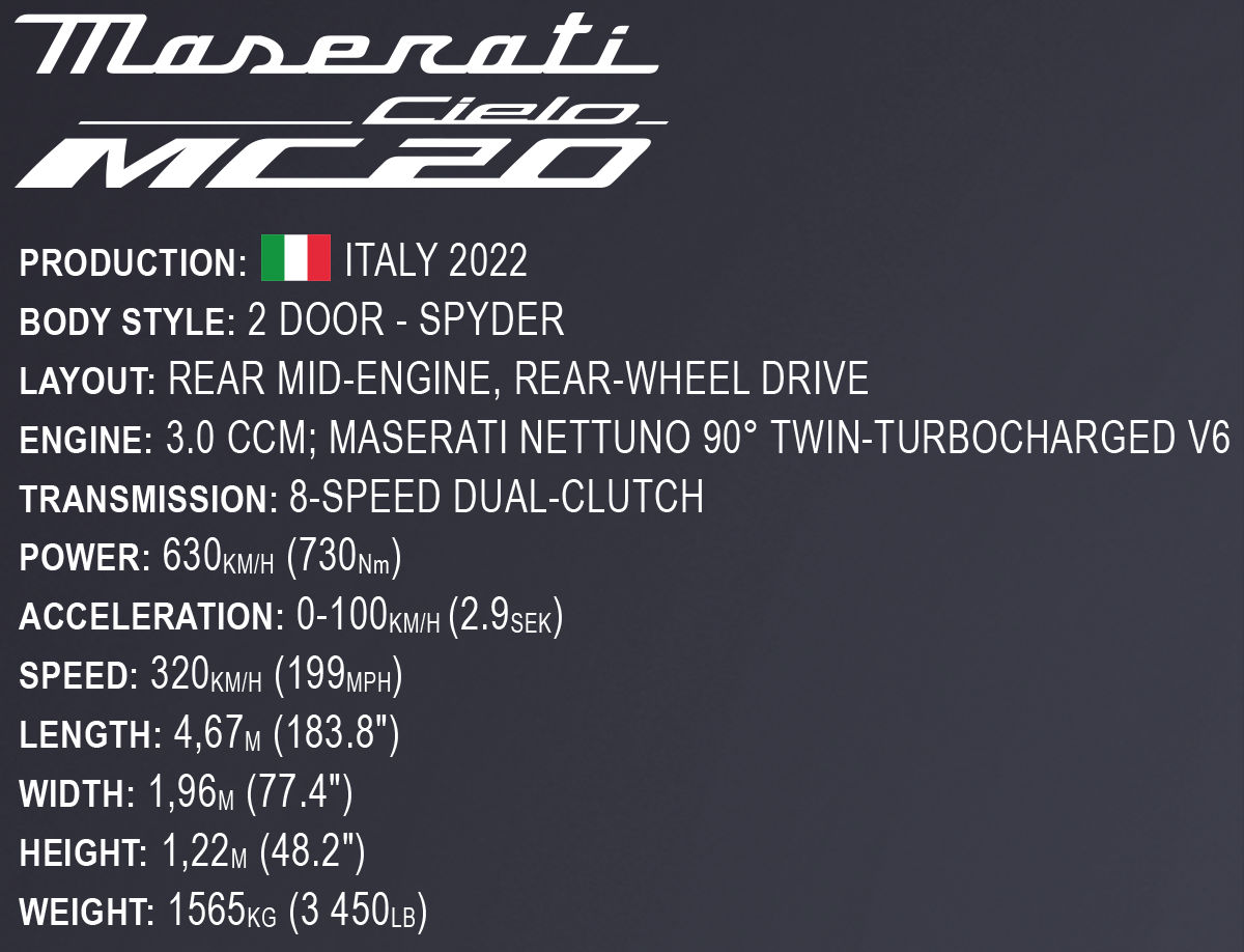 COBI 24352 Maserati MC20 Cielo